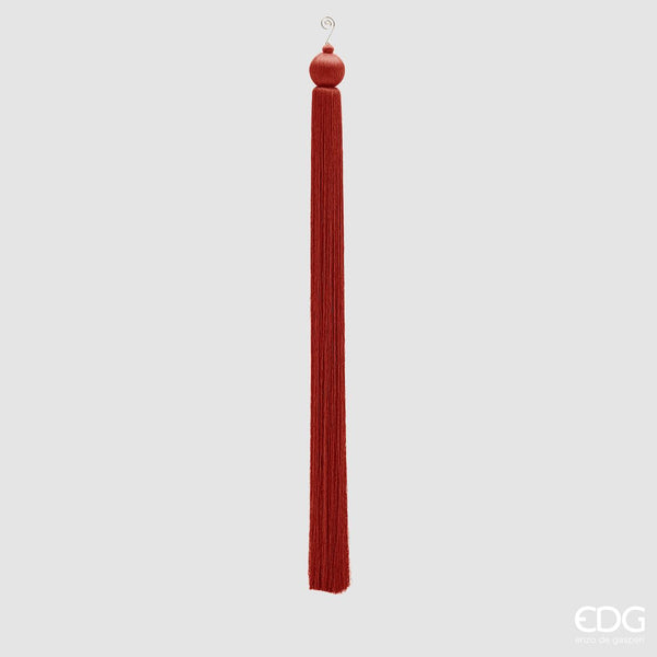 Decorazione nappa a frangia lunga Red H94 cm D6 – Addobbo natalizio per albero e vetrine