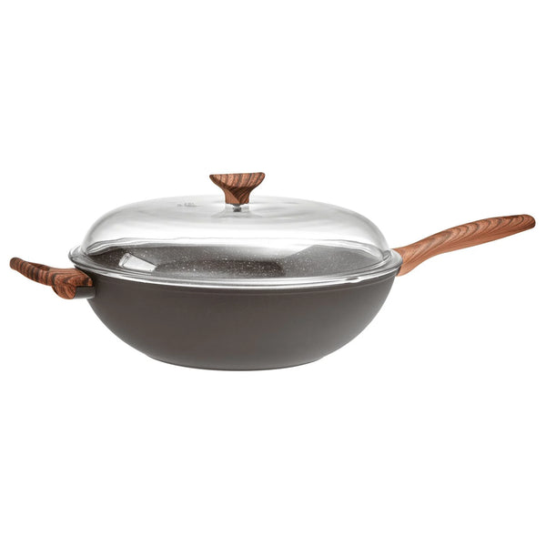 Wok antiaderente con coperchio Sambonet Rock & Rose cm 32