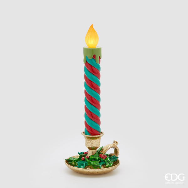 Candela LED con piattino H45 D18 Green Red