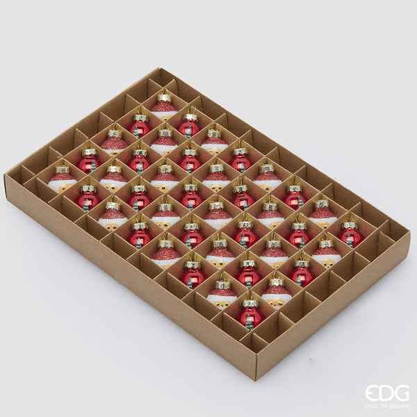 Addobbo Pallemix 40 pz D2 – Palline vetro White Red per albero di Natale EDG
