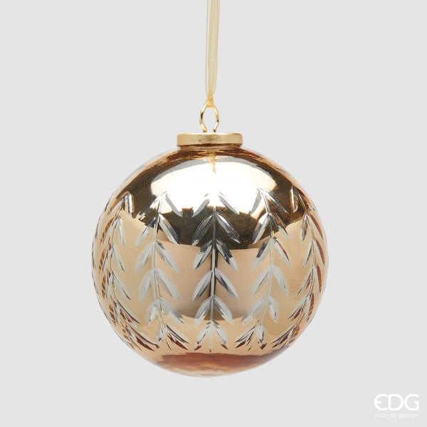 Palla foglie in vetro Gold D13