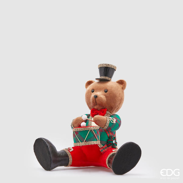 Orso Noel seduto H43 green red