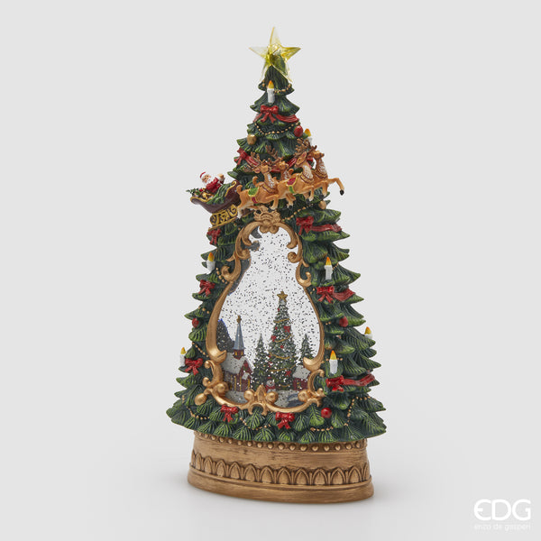 Decoro Pino H34 LED con musica e movimento – Albero natalizio Green Gold EDG