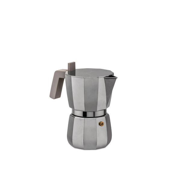 Alessi Moka – Caffettiera Espresso Italiana 6 Tazze, Grigio Argento
