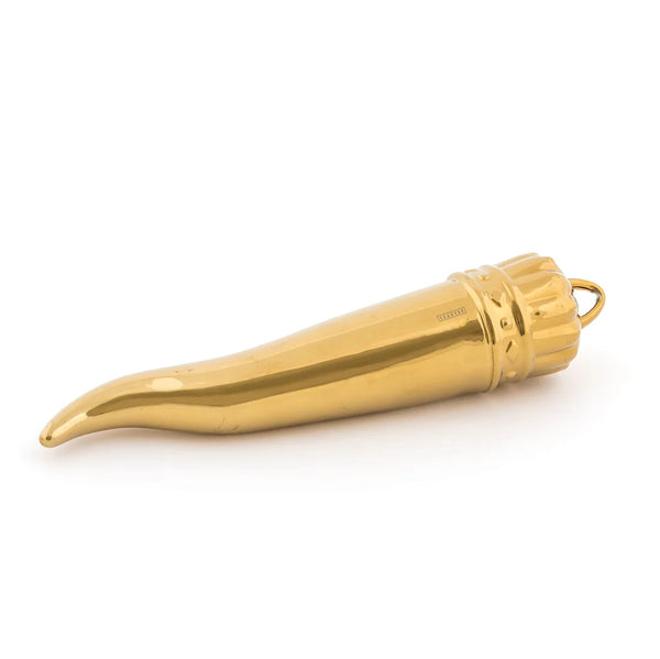 Memorabilia corno in porcellana oro Seletti