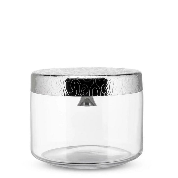 Alessi Biscottiera Ermetica Dressed – Vetro e Acciaio Decorato, 300 cl