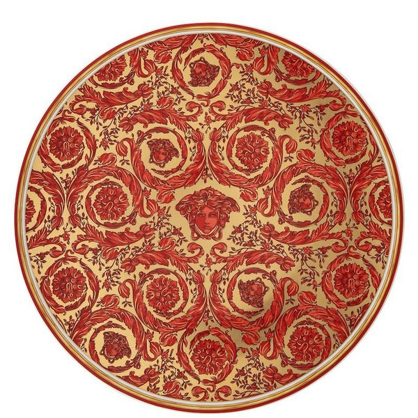 Versace Rosenthal Piatto Natale Medusa Ghirlanda Rossa
