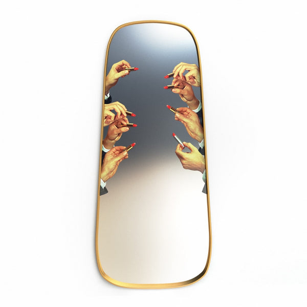 Specchio da Parete TOILETPAPER x Seletti – Cornice Dorata, 62x140 cm