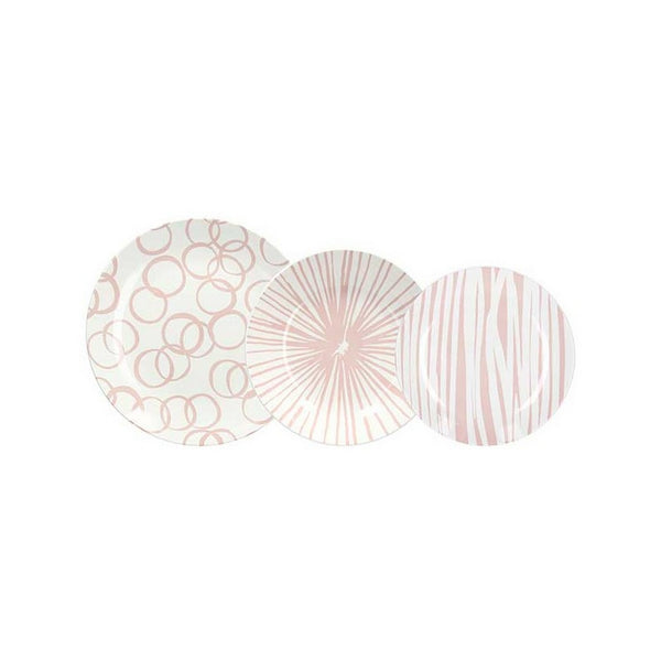 Servizio tavola 18 pezzi Tognana Optical Pink in porcellana