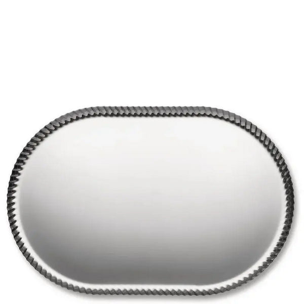 Pleats Vassoio ovale in acciaio inox Alessi